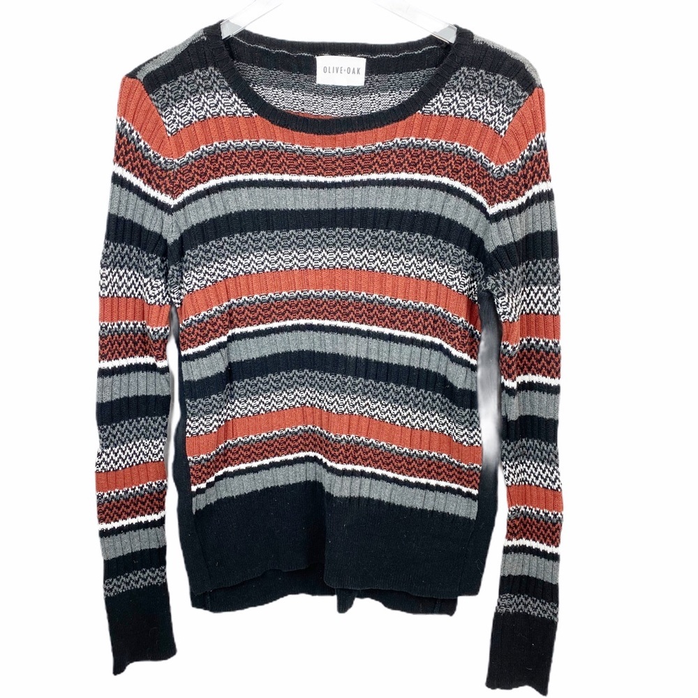 Olive & Oak Fall Striped Knit Sweater Medium